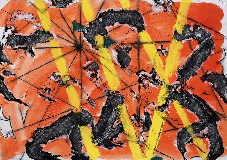 1. Andrea Manzitti, Île de Ré II, 2020, tecnica mista su carta intelata, 70x100