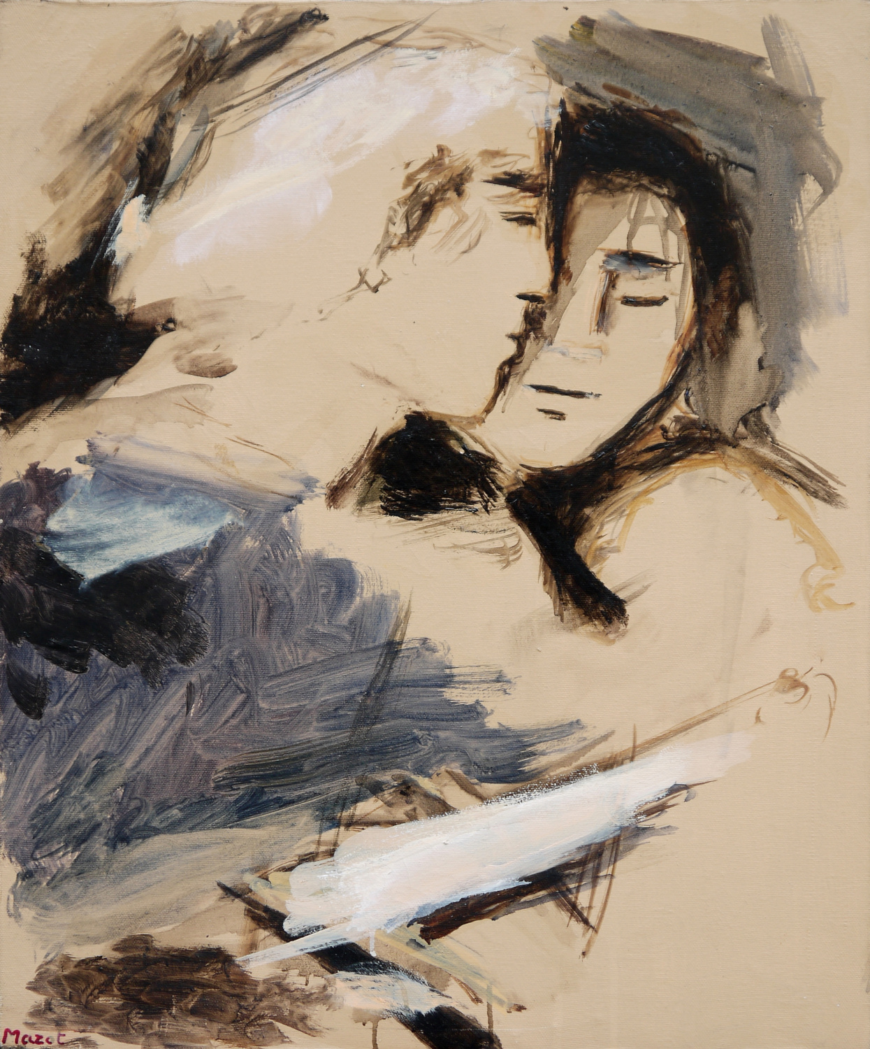 354 dialogo Olio su Tela 50x60 1985s