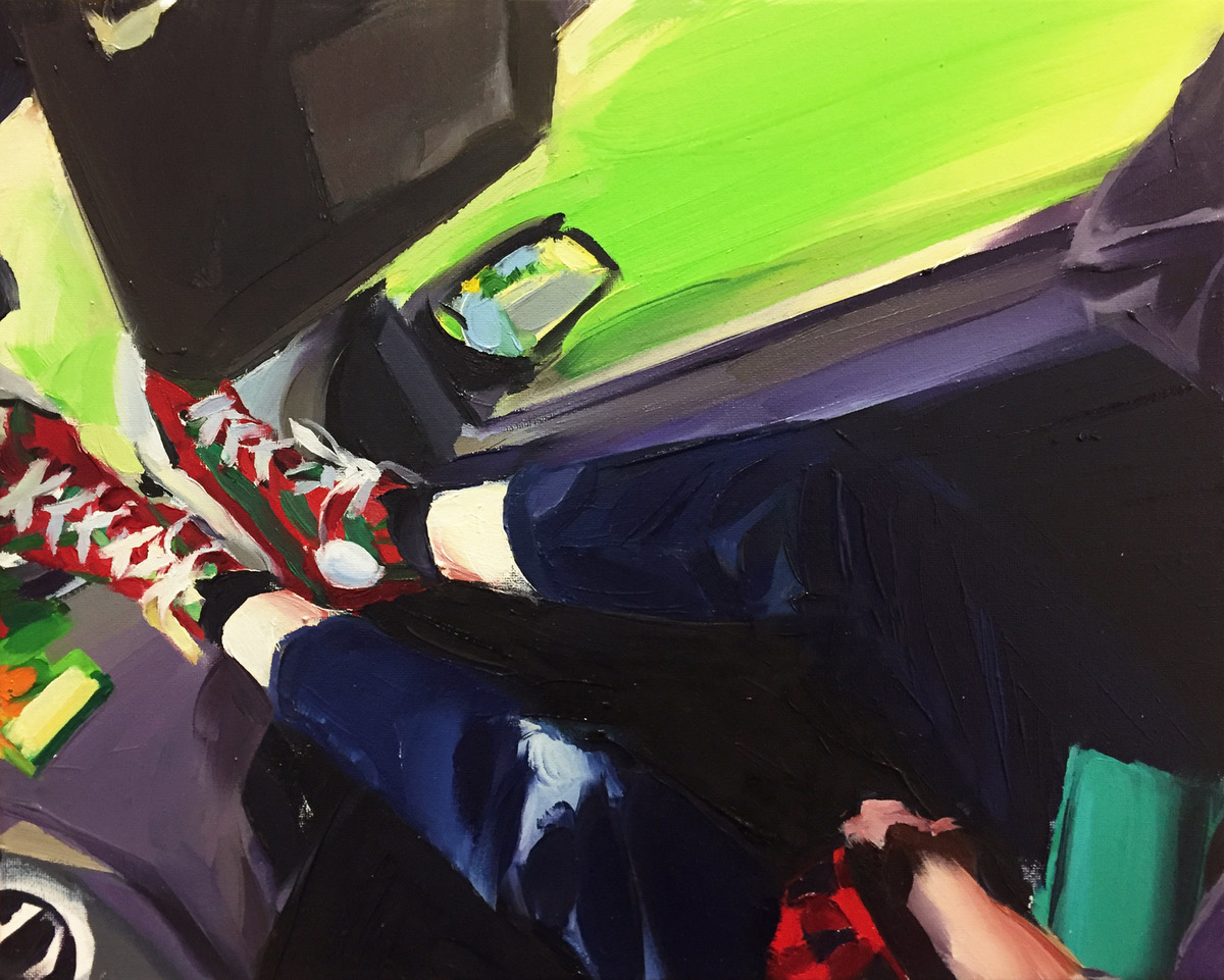 Andrea Fontanari, Untitled (Ford), oil on canvas, 24x30cm, 2021