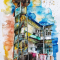 Buka Mebuke - VECCHIA SCALA NEL QUARTIERE VERA - acquarello su carta - 50 x 70 cm