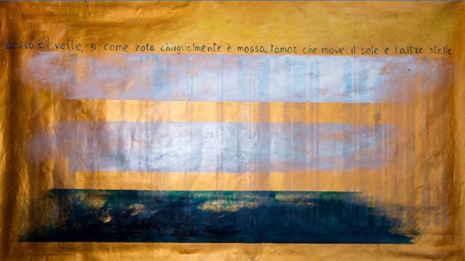 Corrado Veneziano, IBN Dante finale Paradiso, 2020, olio su tela