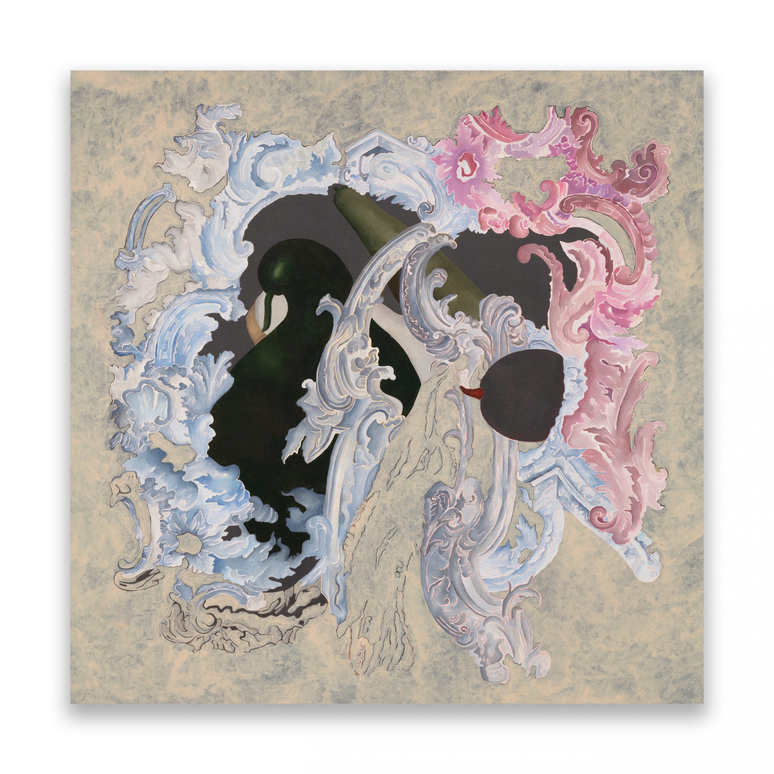 Debora Hirsch, Firmamento (calabash 2), 2021, acrylics and oil pencil on canvas, 88x88 cm