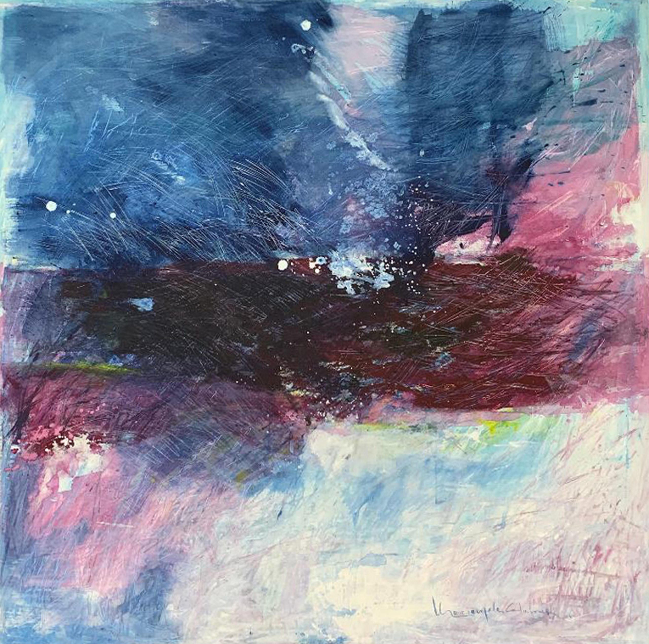 Di scrittura d' immagine di assenza, 2019, acrilico su tela, cm 100X100