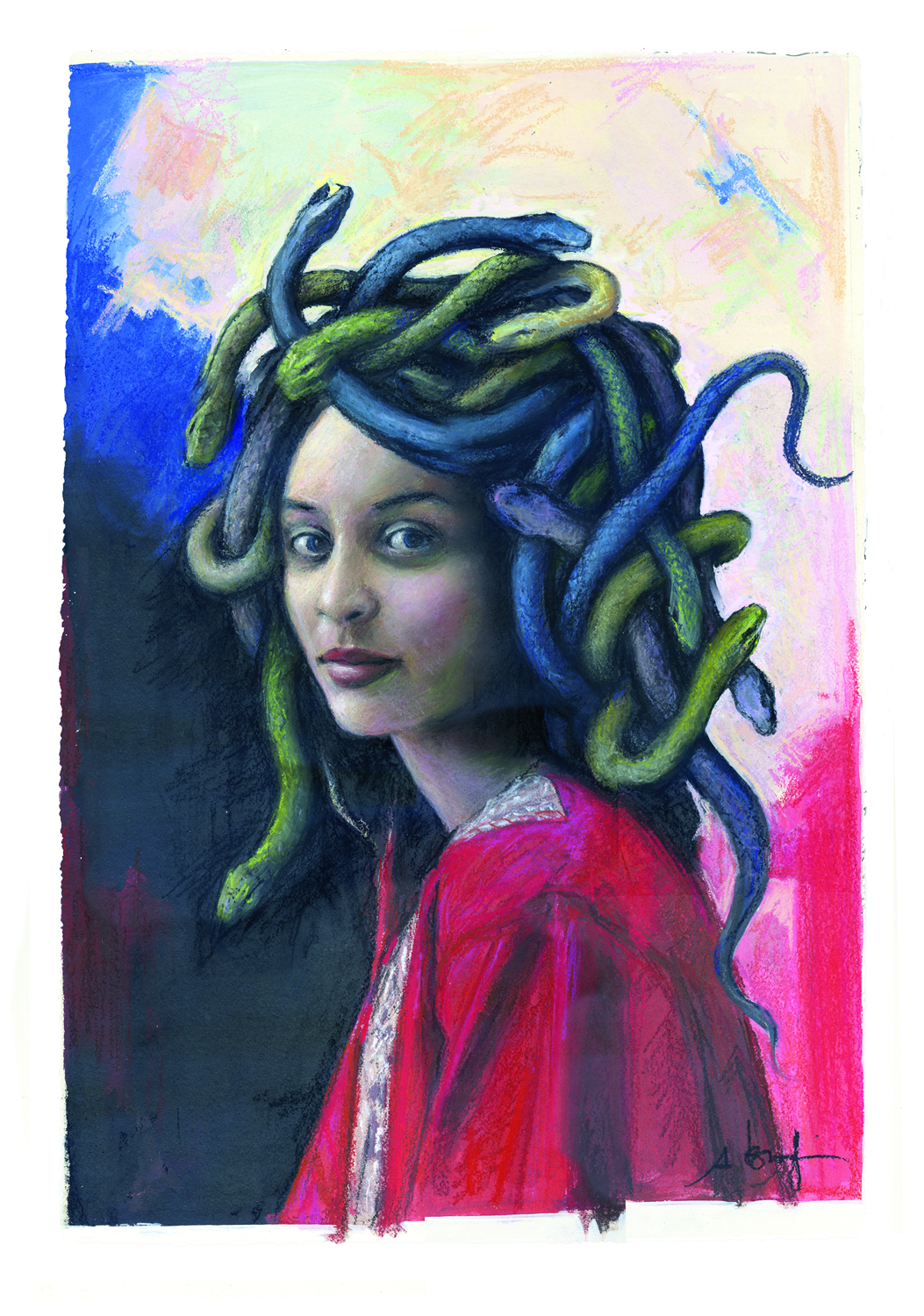 Gorgone astello su carta cm 50 x 70