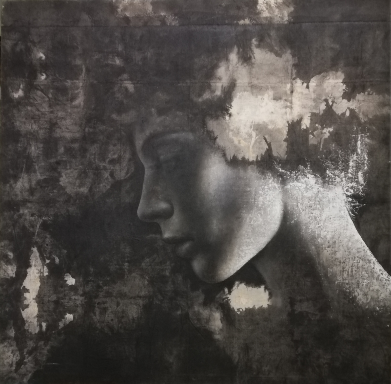 Max Gasparini, senza titolo, t.m. su tela, cm 100x100