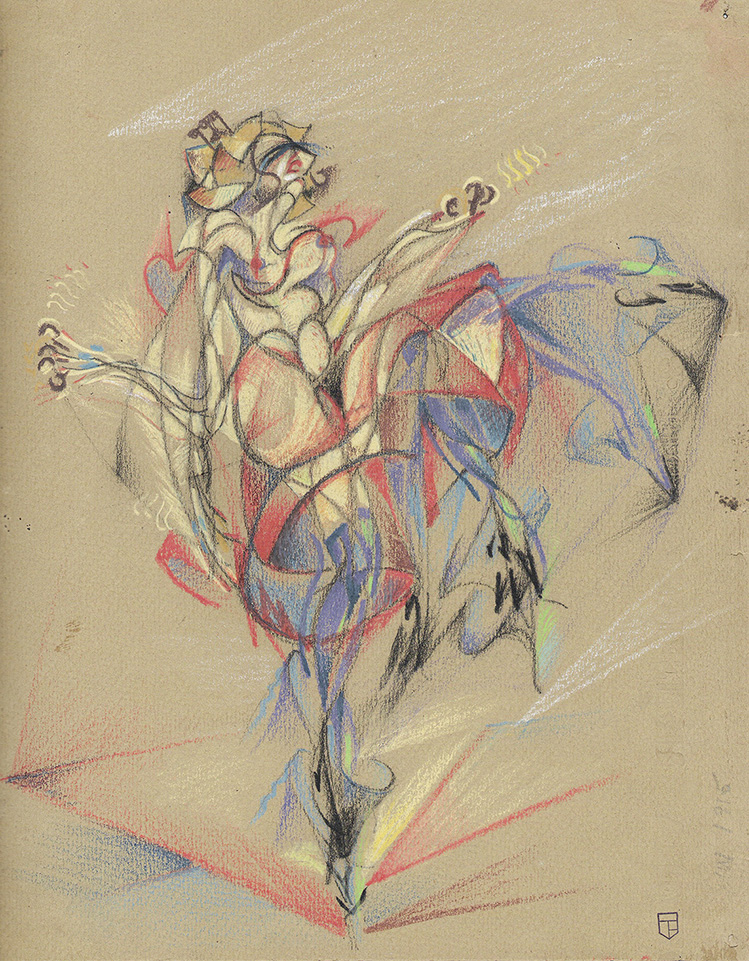 Mirko Vucetich, BALLERIAN, pastello futurista 1915