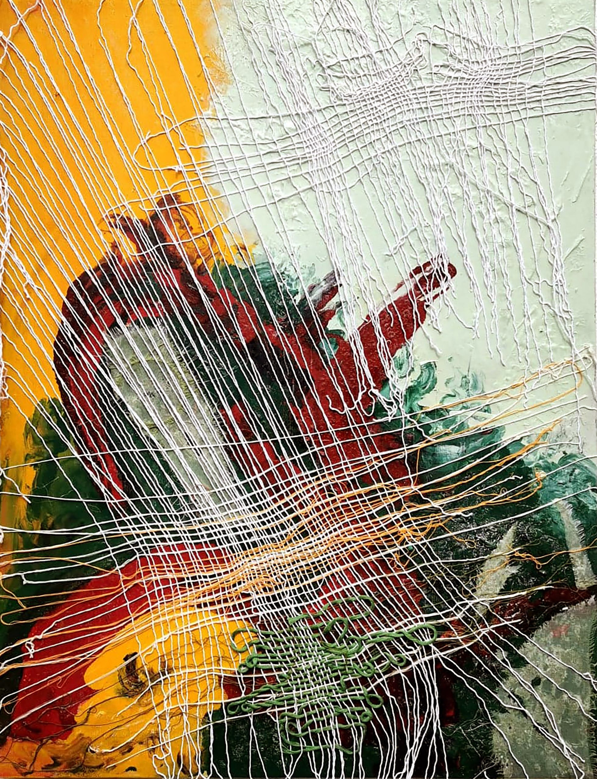 RT055AF De-Filage e tecnica mista su tela cm80x60