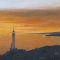 Tramonto sul faro, 2021 - olio su tela - cm 30x60