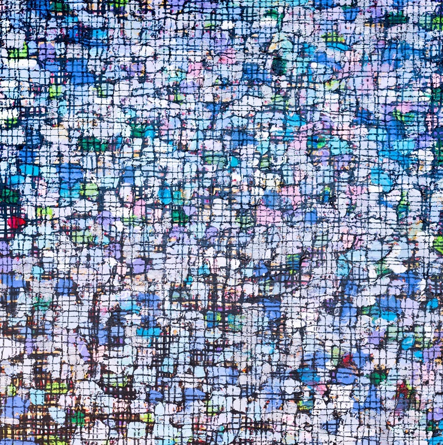 Vincenzo Galluzzo, Senza titolo, tecnica mista, 100x100 cm, anno 2022